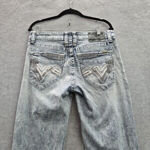 Salvage Supply Co Men Jeans 32X34 Light Blue Denim Buckle BKE Mayhem Bootcut